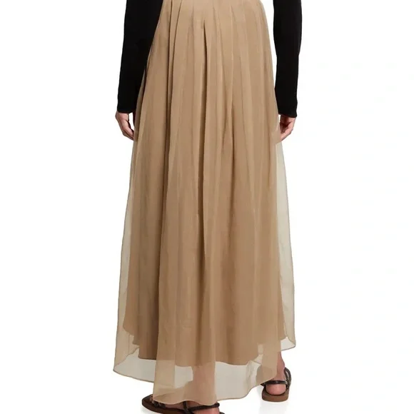 Brunello Cucinelli Belted Crispy Silk Skirt - Picture 2 of 6